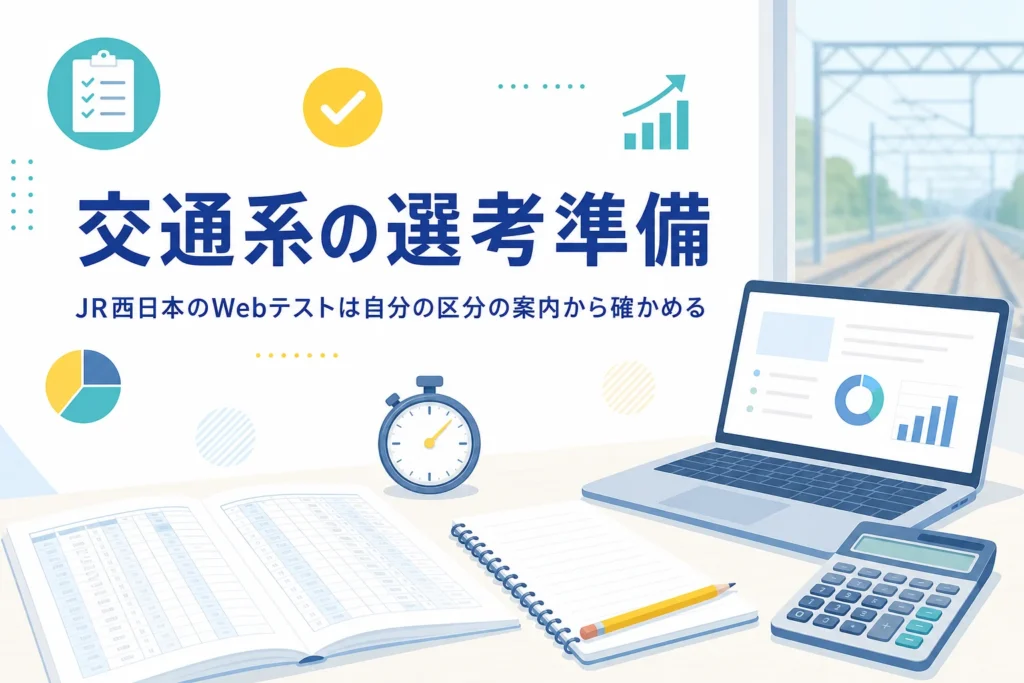 JR西日本・JR東日本・JAL・日本郵船・商船三井のWebテストの確かめ方を紹介する記事のアイキャッチ