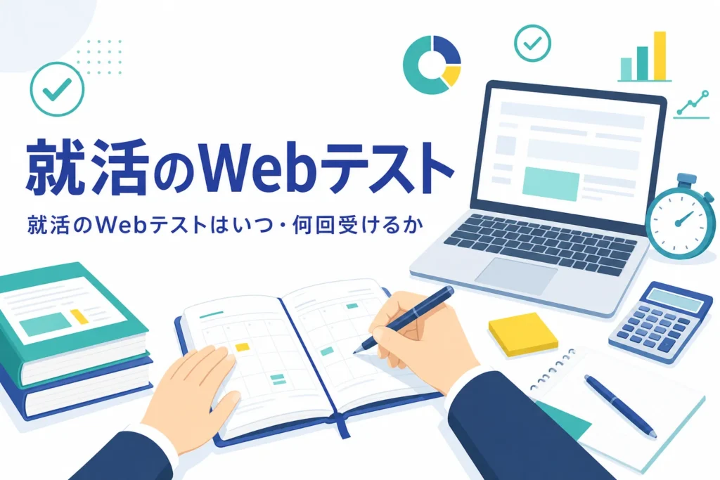 就活のWebテストを受ける時期と回数、準備のタイミングを紹介する記事のアイキャッチ