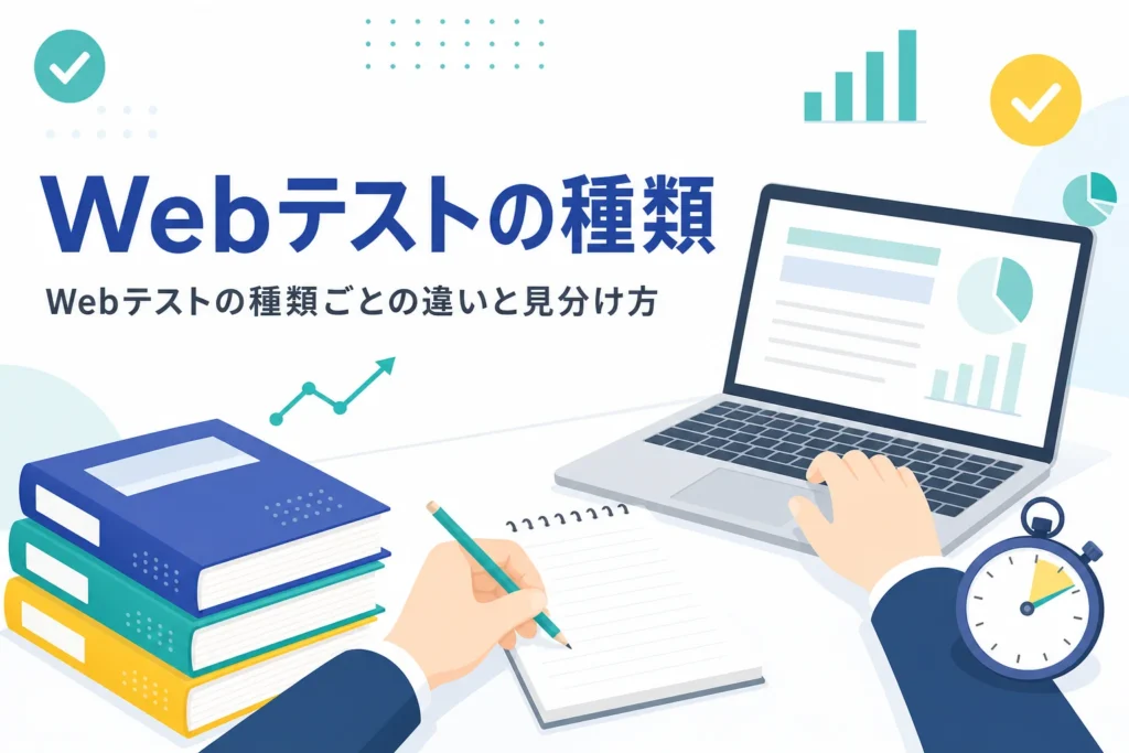 Webテストの種類ごとの違いと、受検案内から種類を見分ける方法を紹介する記事のアイキャッチ