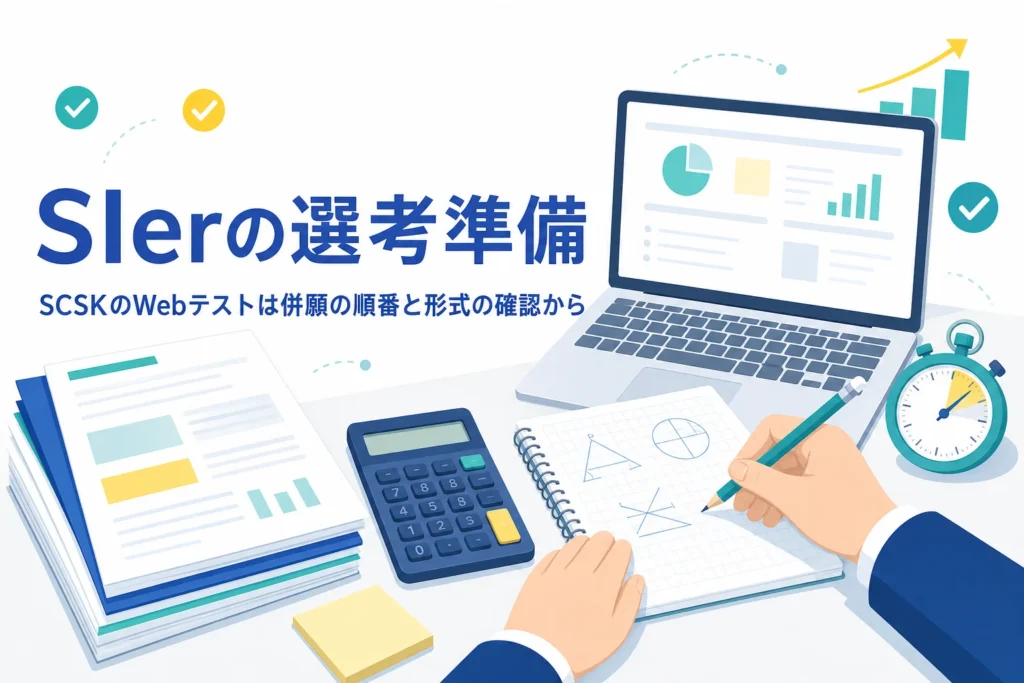 SIerのWebテストについて、併願する時の受ける順番とCABの準備を紹介する記事のアイキャッチ