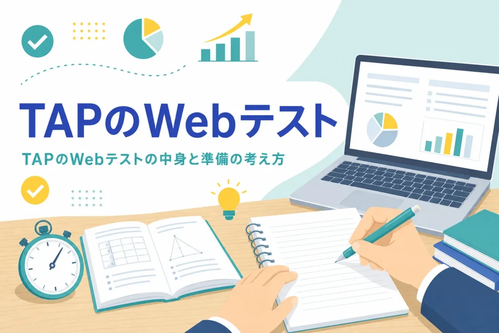 TAPのWebテストの種類と出題の中身、準備の進め方を紹介する記事のアイキャッチ